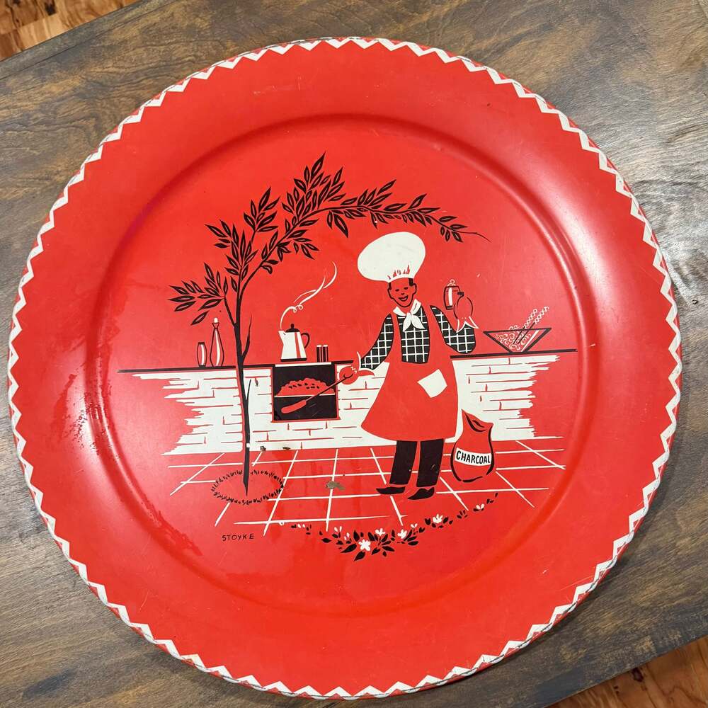 Vintage Stoyke Barbeque Tray 19"- Hot Dog Grill Basket-Telescoping Roasting Fork